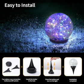 JKIMK outdoor solar orb brightens patios with warm, maintenance-free glow