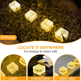 JKIMK Solar Brick Light: garden walkway illumination keeps paths visible at night.