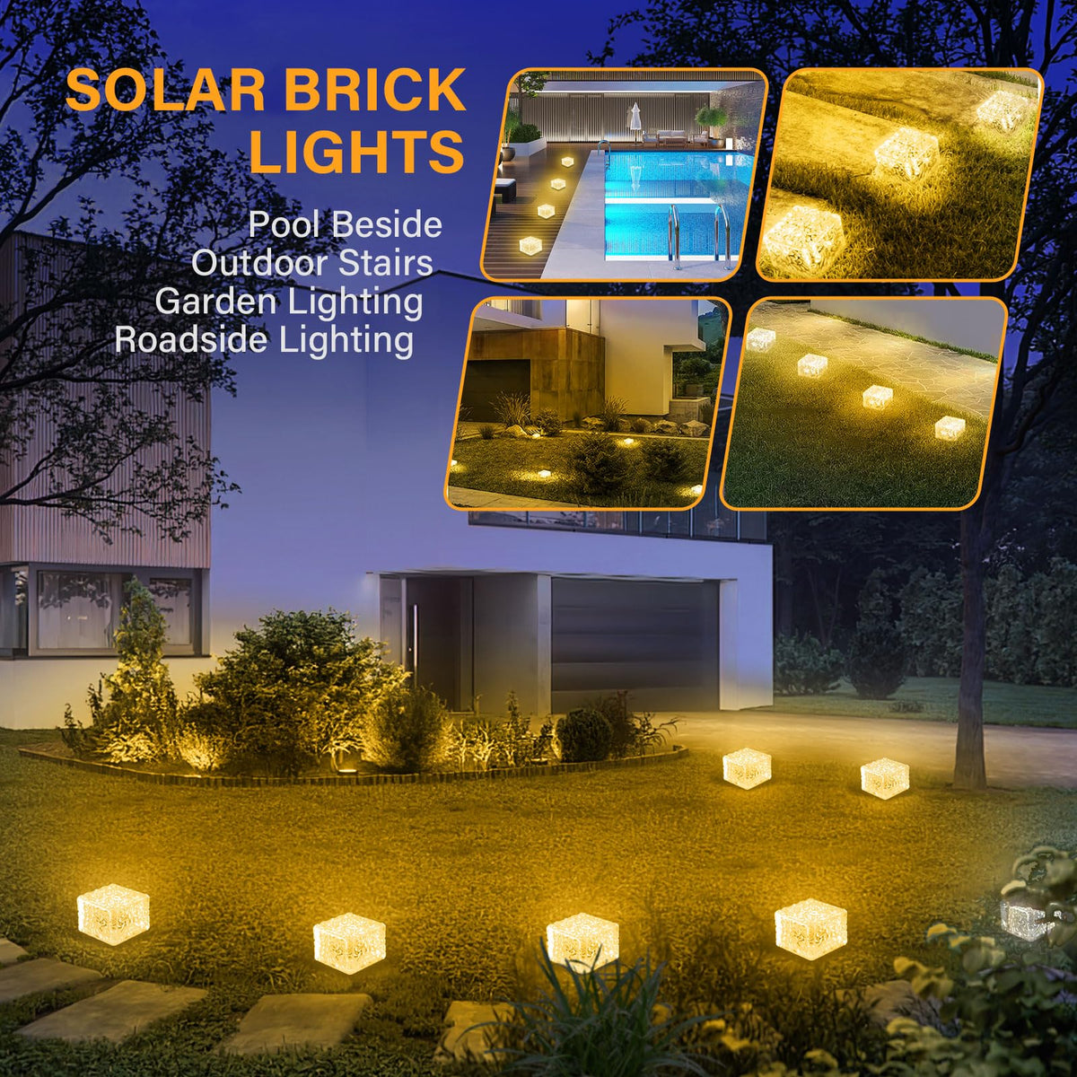 JKIMK Solar Brick Light panel provides faster charging for brighter nights.