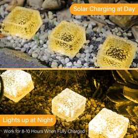 JKIMK 6-pack outdoor brick lights create cohesive garden borders and steps.