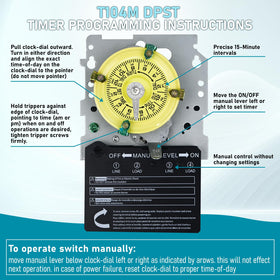 JKLESA T104M time switch back panel highlighting connection terminals