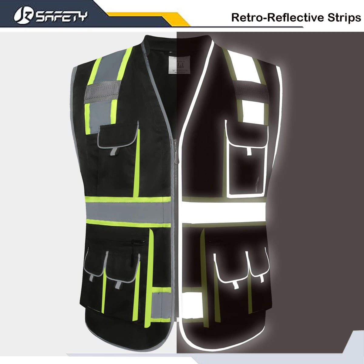 JKSafety vest cushioned collar for comfortable wear during long shifts.