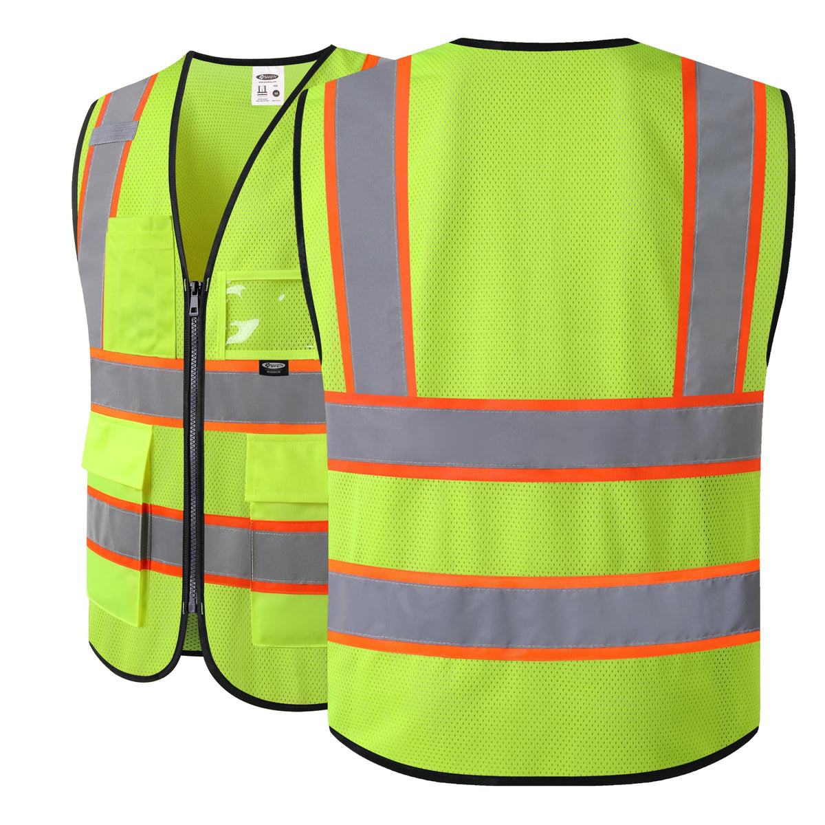 JKSafety BX320 yellow double-layer pocket stores tools and notes securely.