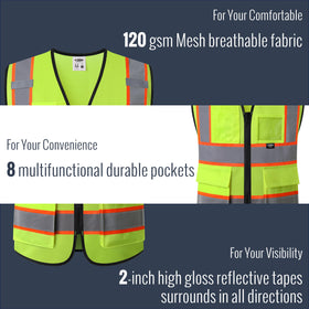 JKSafety BX320 yellow ID window pocket keeps credentials accessible on the job.