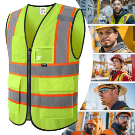 JKSafety BX320 yellow mesh fabric keeps you cool and comfortable.