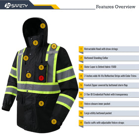 Foldable hood with drawstrings for adjustable rain protection