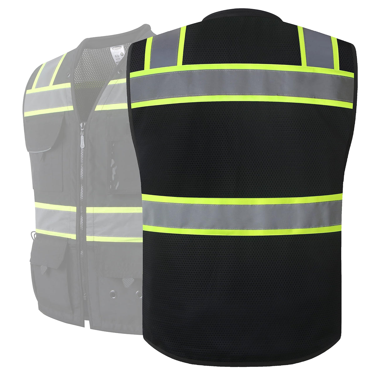 JKSafety Hi-Vis Black Surveyor Vest ANSI/ISEA compliant design for fieldwork