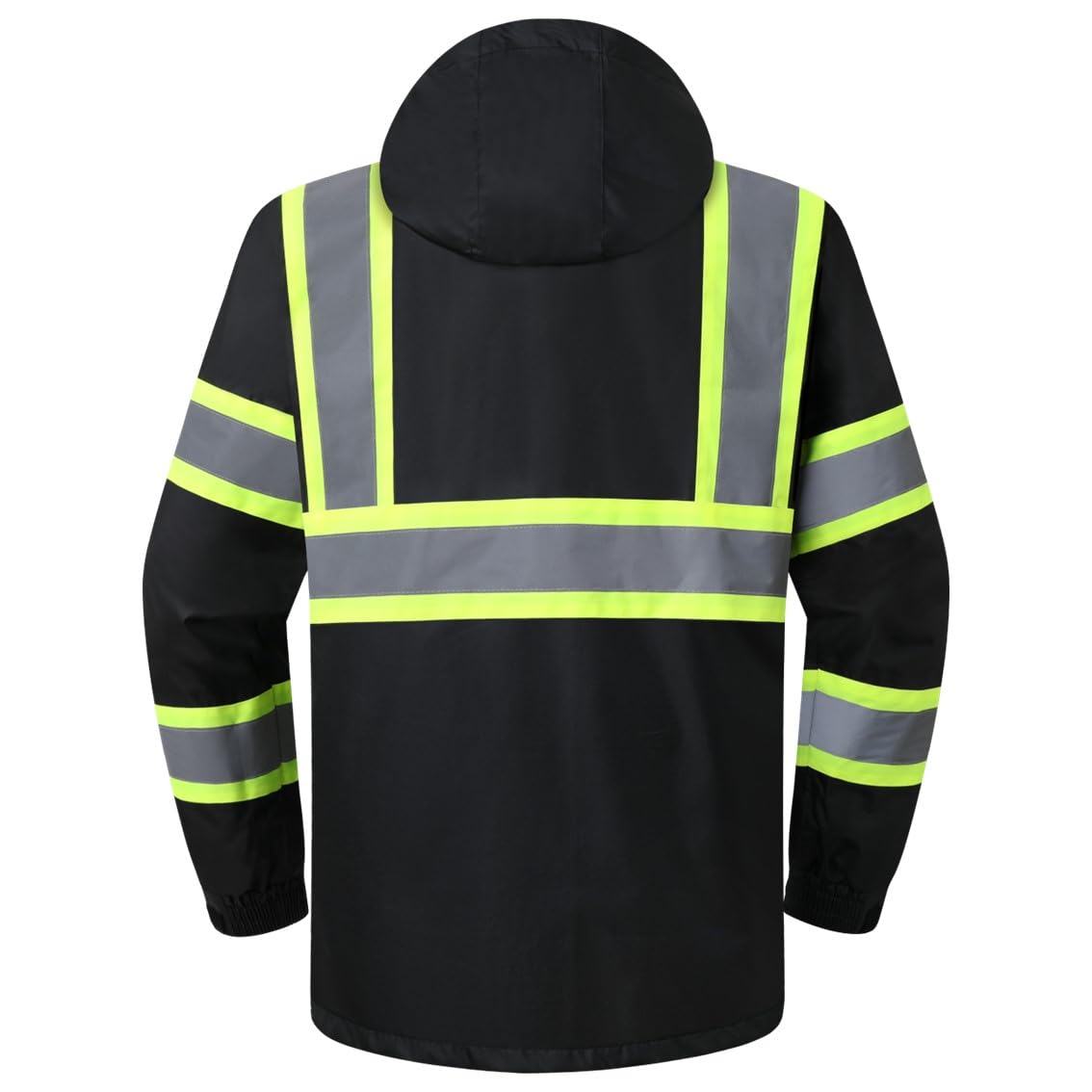 JKSafety Hi-Vis Rain Jacket in use in rain demonstrating waterproof comfort