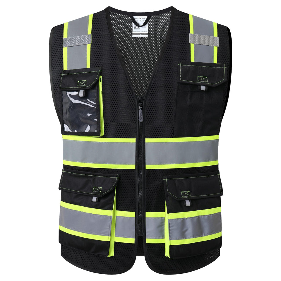 JKSafety hi-vis vest front view with neon color for high visibility