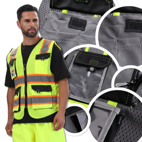 JKSafety hi vis vest in use by workers and cyclists.