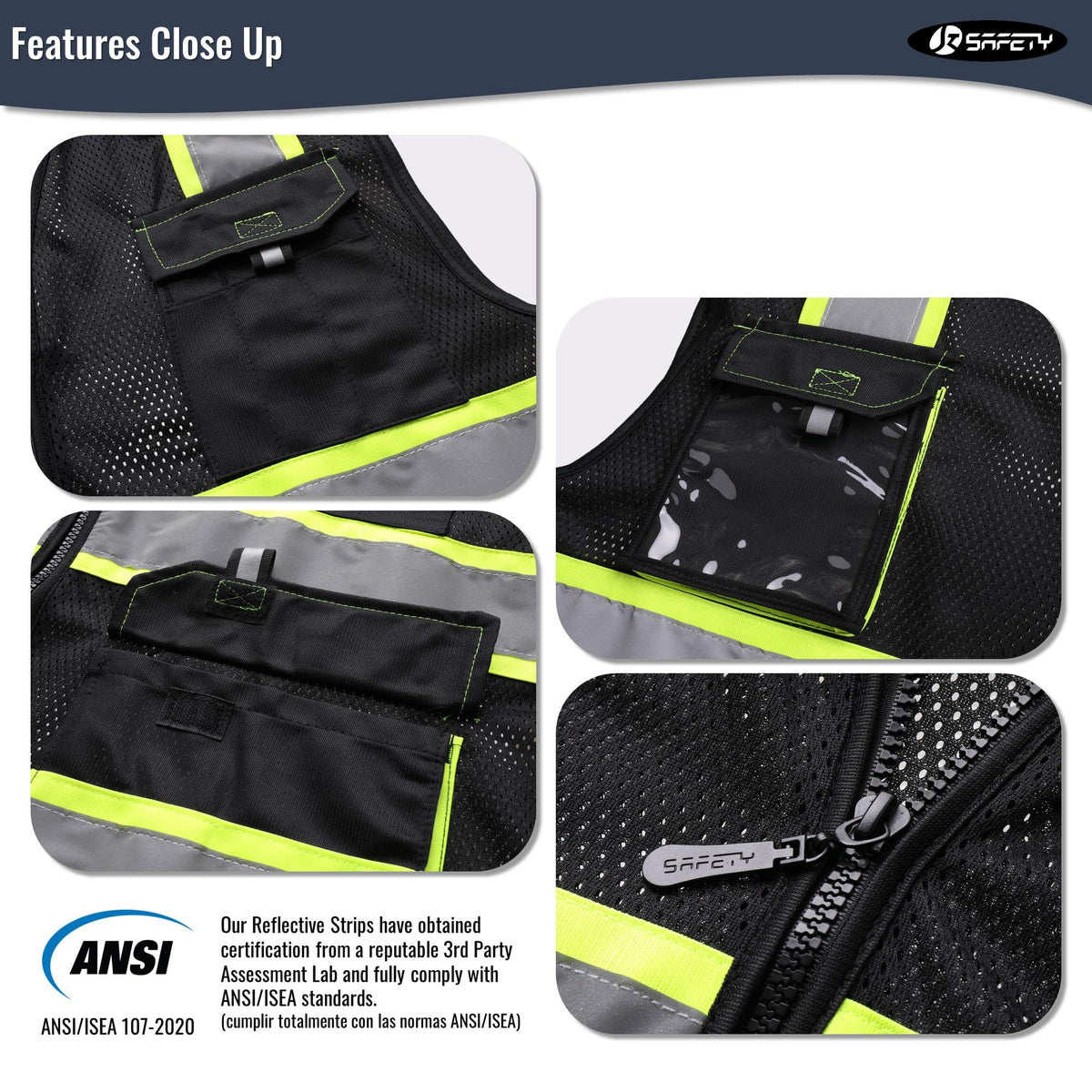 JKSafety mesh fabric vest keeps you cool while staying visible on site