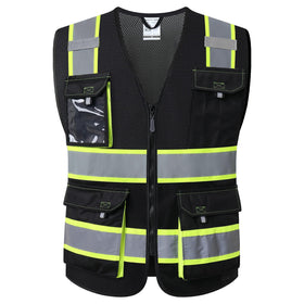 JKSafety Hi-Vis Vest with shoulder tape improves low light visibility
