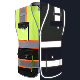 JKSafety vest pocket layout highlighting eight convenient compartments