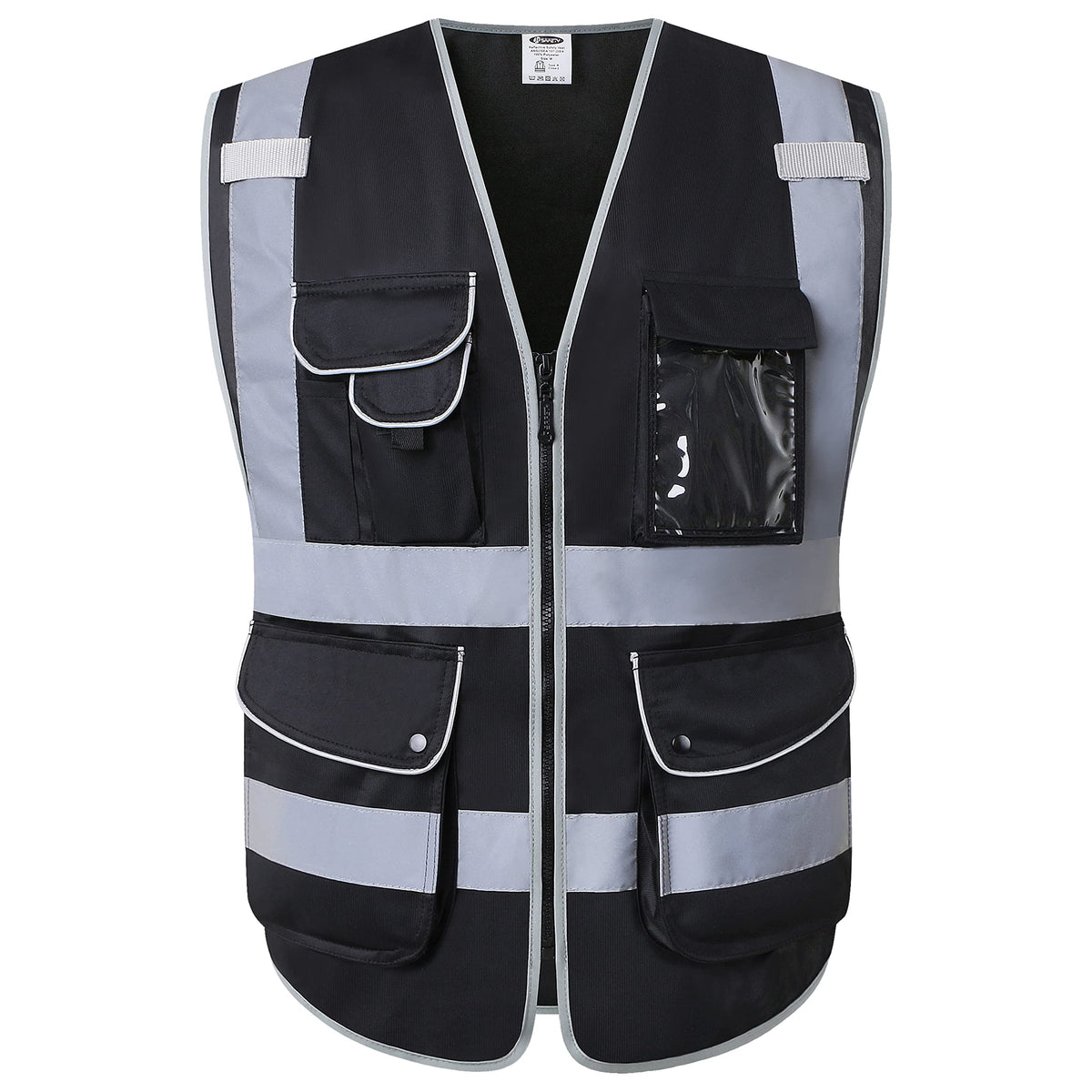 JKSafety 9-pocket vest with front zipper for quick access to tools.