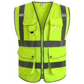 JKSafety 9-pocket vest front view for tool organization at work.