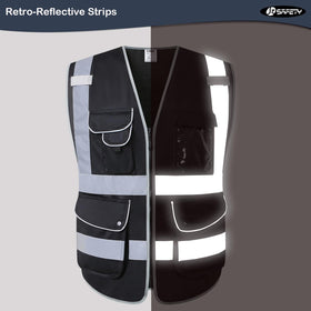 JKSafety vest featuring zipper and Velcro closures for quick access