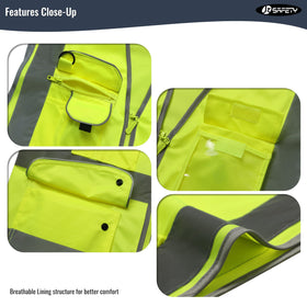 JKSafety vest in use during outdoor fieldwork for safety and comfort.