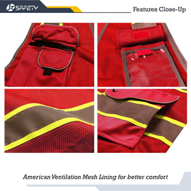 JKSafety nine-pocket vest with radio mic tabs for quick access
