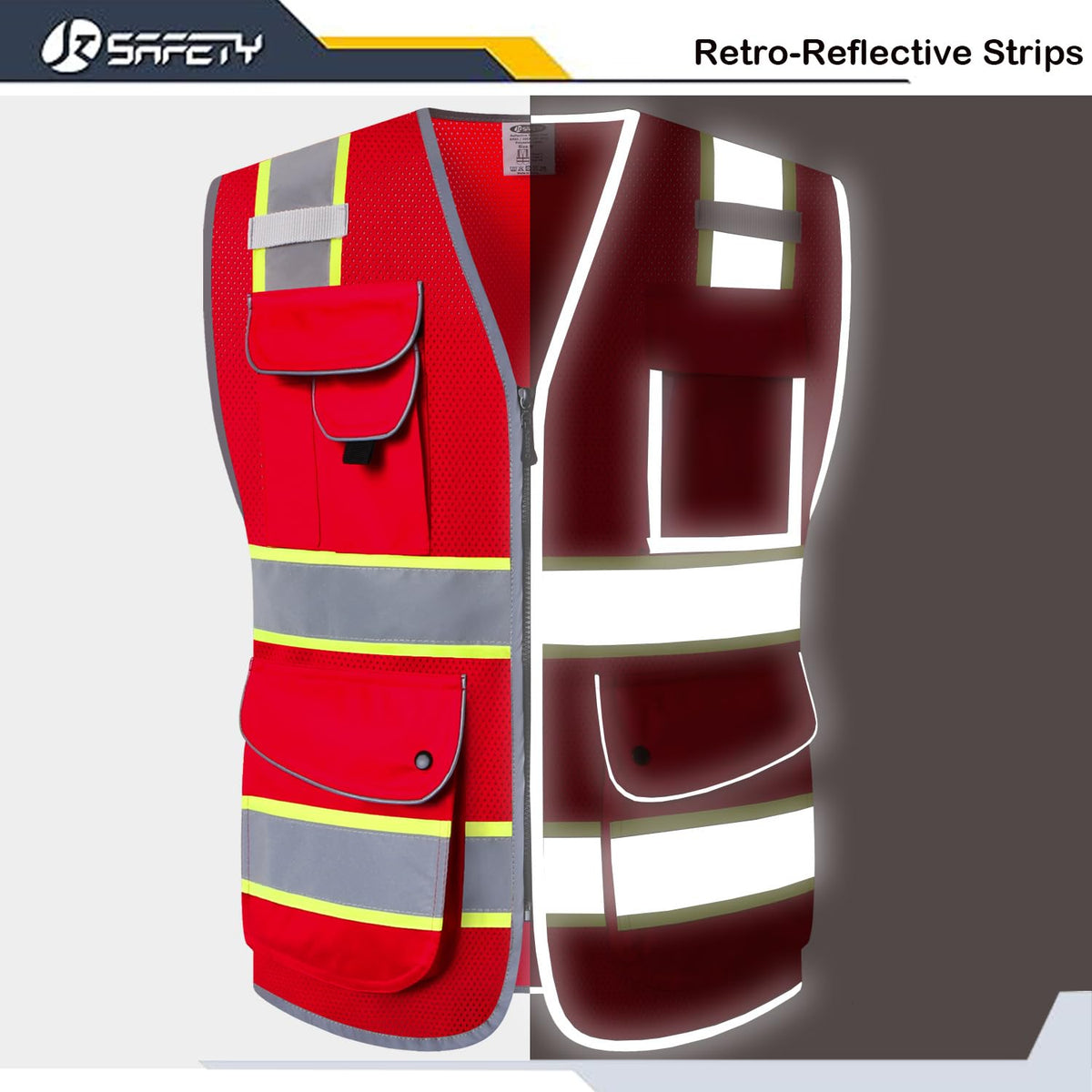JKSafety reflective tapes and yellow edge trim boost visibility at night