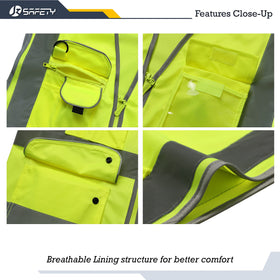 JKSafety high-visibility yellow vest improves daytime and low-light visibility.