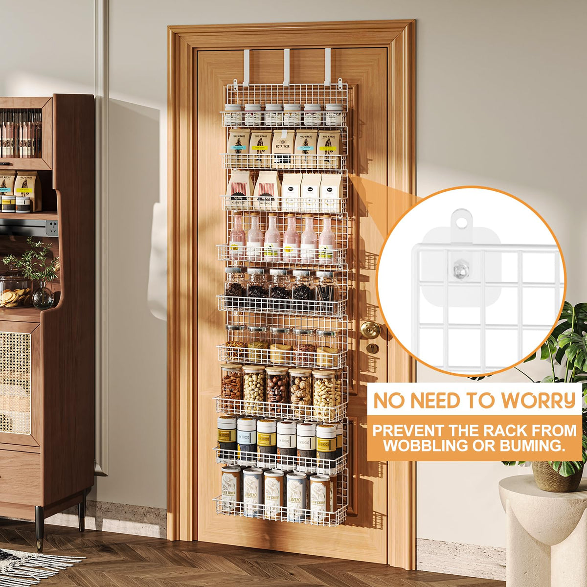JKsmart 9-Tier Spice Rack wall mount showcasing space saving design