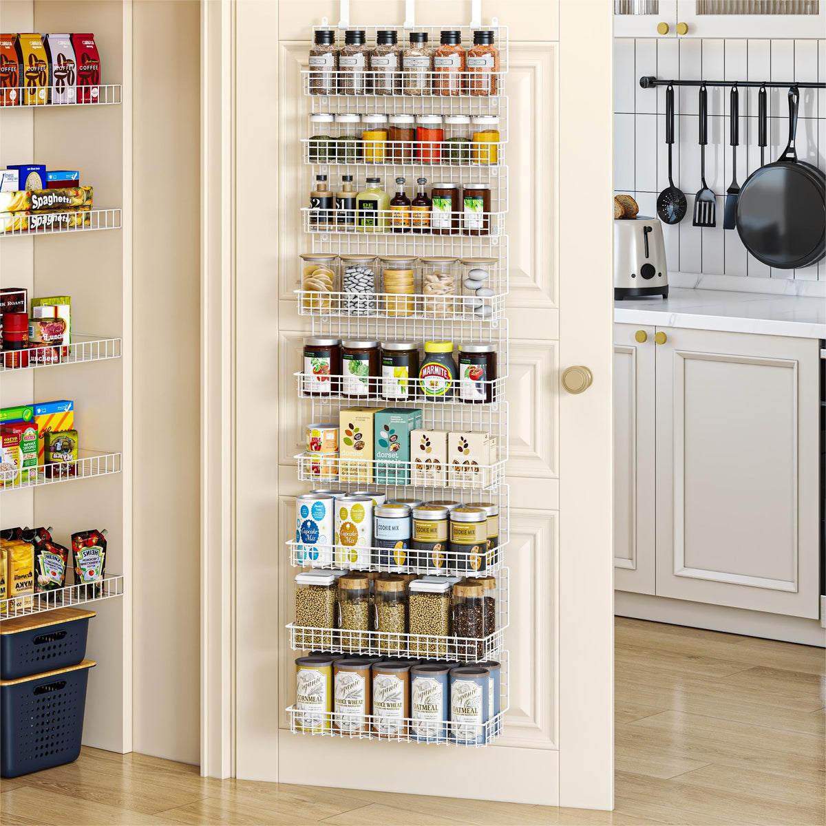 JKsmart 9-Tier Spice Rack white finish blends with any kitchen style