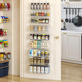 JKsmart 9-Tier Spice Rack white finish blends with any kitchen style