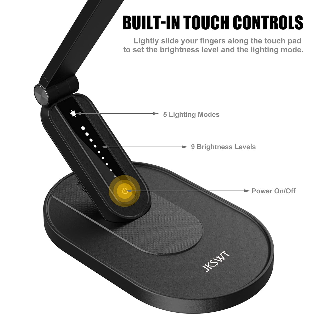 JKSWT LED Desk Lamp adjustable head and arm for precise light angles