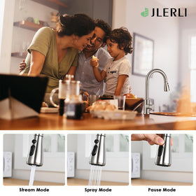 JLERLI 360-degree swivel spout enables full sink access