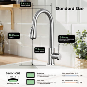 JLERLI brushed nickel finish resists tarnish in modern kitchens