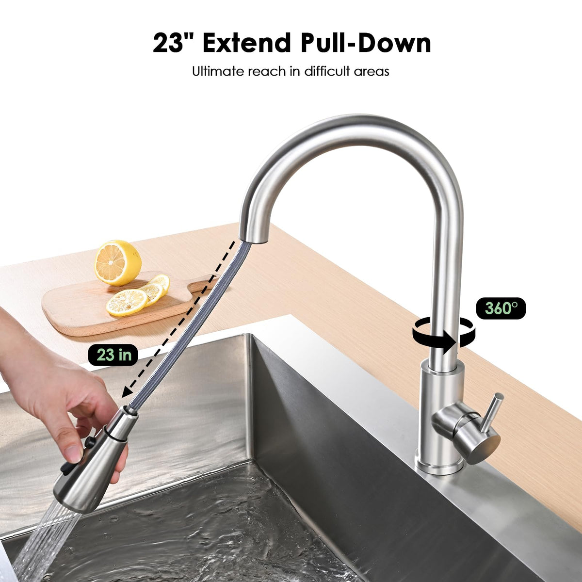 JLERLI high-arc design provides generous clearance for large cookware