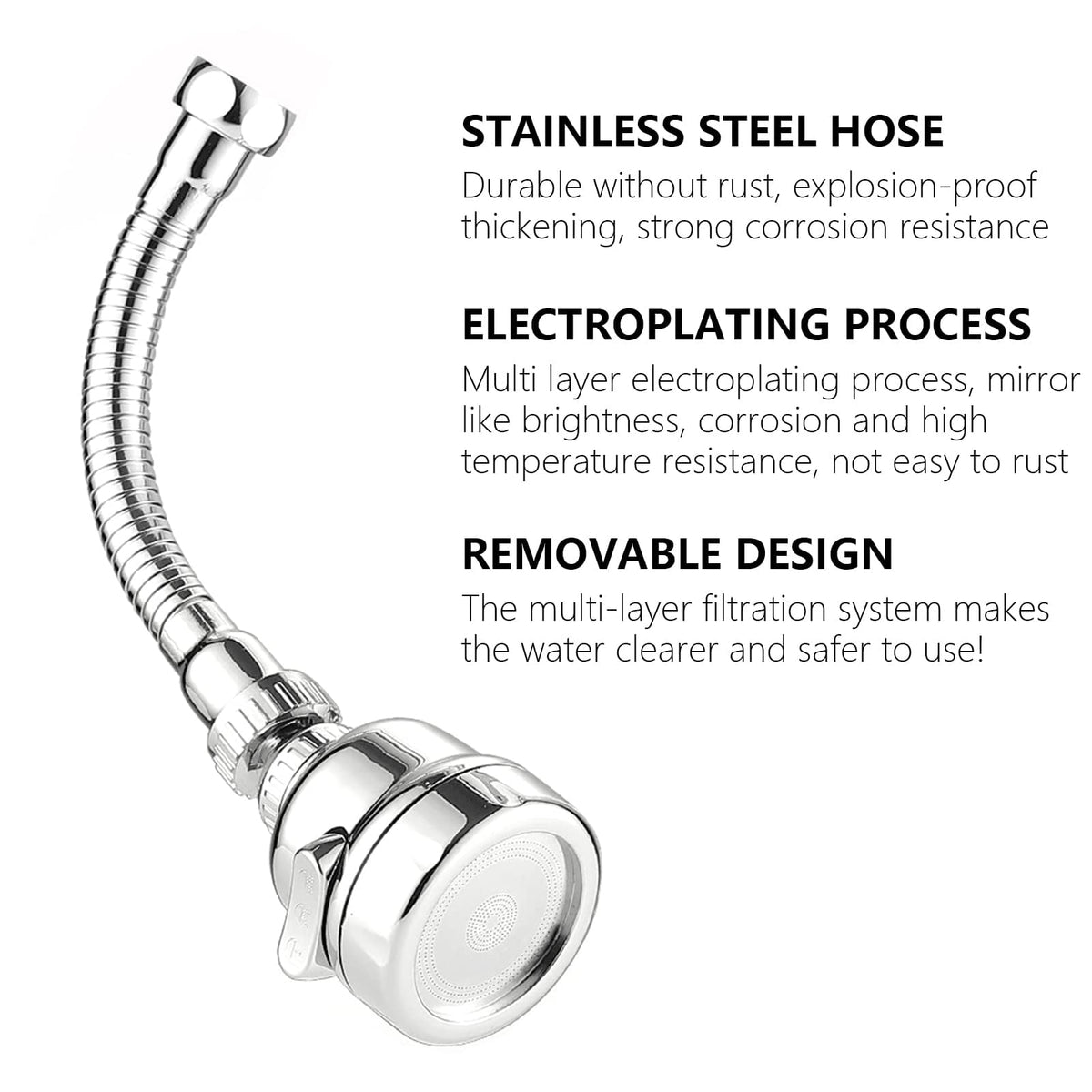 JLNGTHONG 3-mode aerator short model for compact sinks.