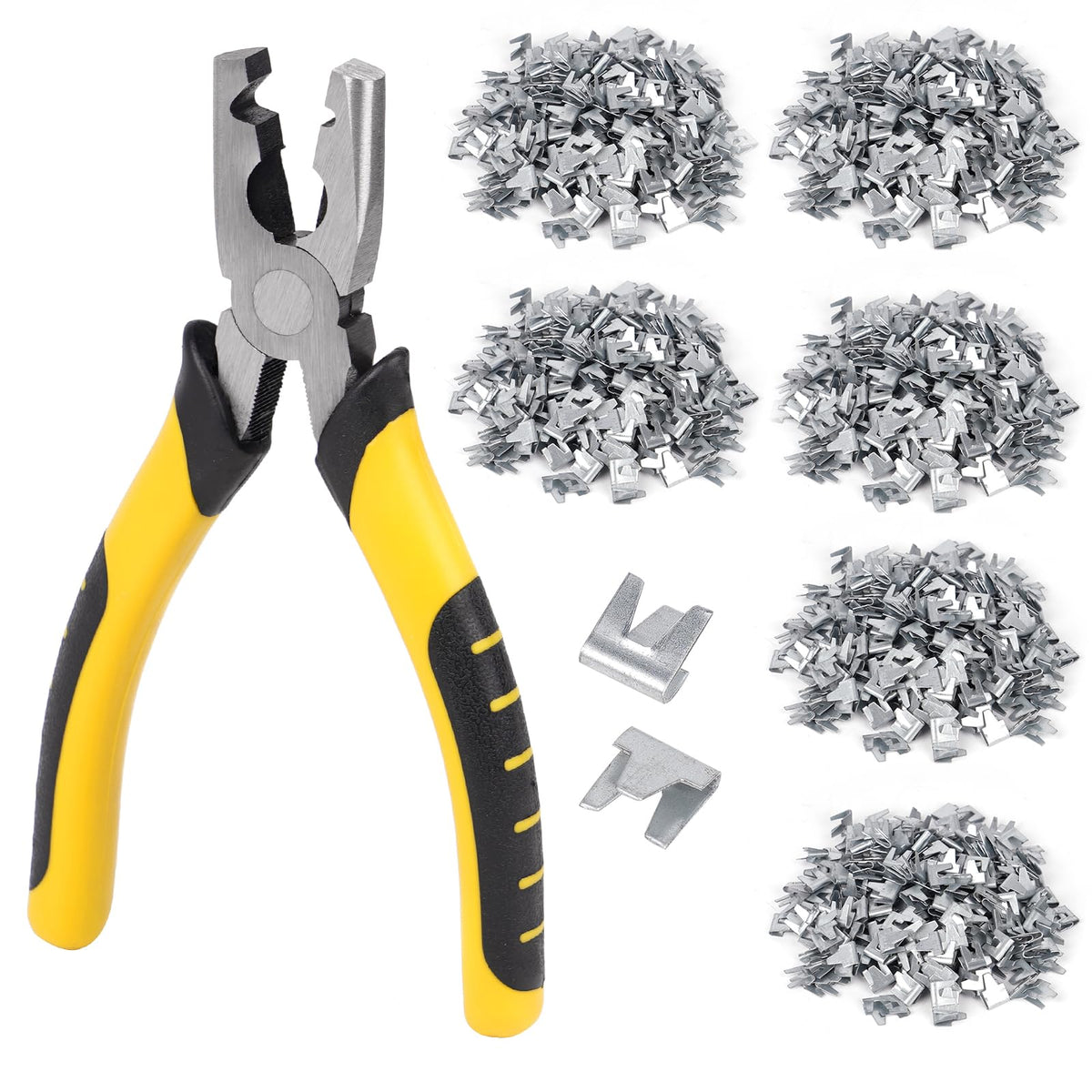 JLUHYANN 1800pcs wire cage clips with hog ring pliers kit for farm fencing