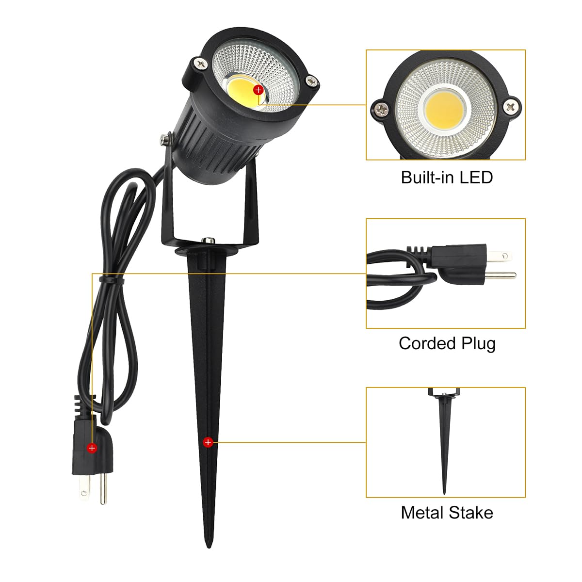 J.LUMI GSS6005 ground stake providing stable lawn accent lighting