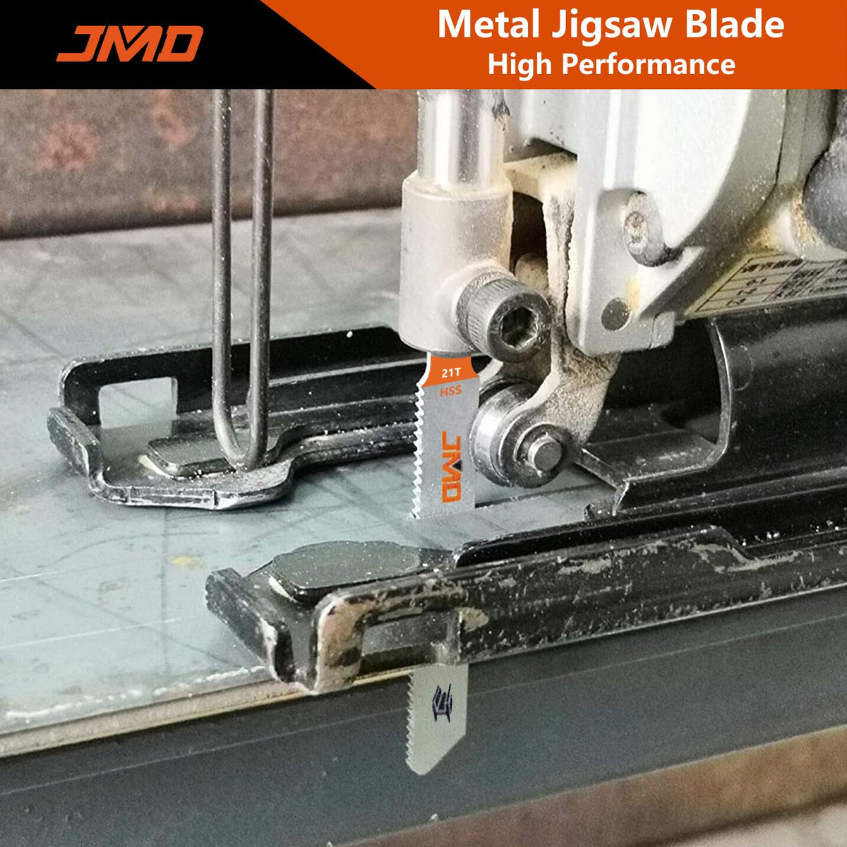 JMD T118A in use with a jig saw on metal