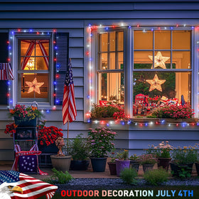 JMEXSUSS 168 ft string lights for expansive yard decorations.