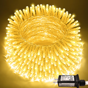 JMEXSUSS 200 LED warm white lights on clear wire illuminate cozy spaces.