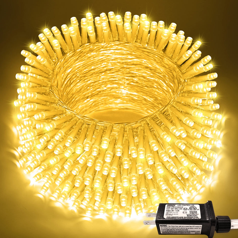 JMEXSUSS 200 LED warm white lights on clear wire illuminate cozy spaces.