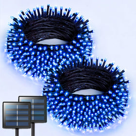 JMEXSUSS 2 pack blue beads outdoor lights for vibrant evening ambiance