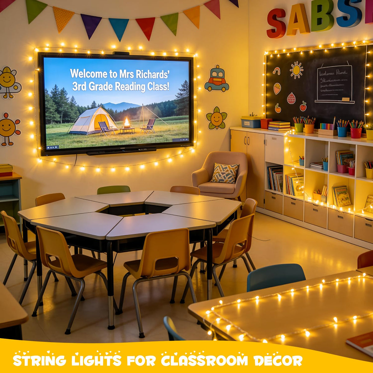 JMEXSUSS indoor bedroom setup with 50 LEDs for cozy ambience.