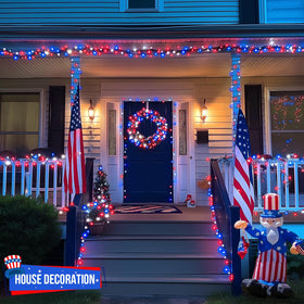 JMEXSUSS 4th of July outdoor decor lights brighten yards safely.
