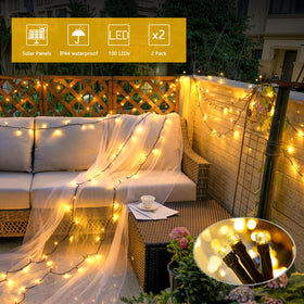 JMEXSUSS 66ft 200 LED solar string lights provide bright, even outdoor coverage.