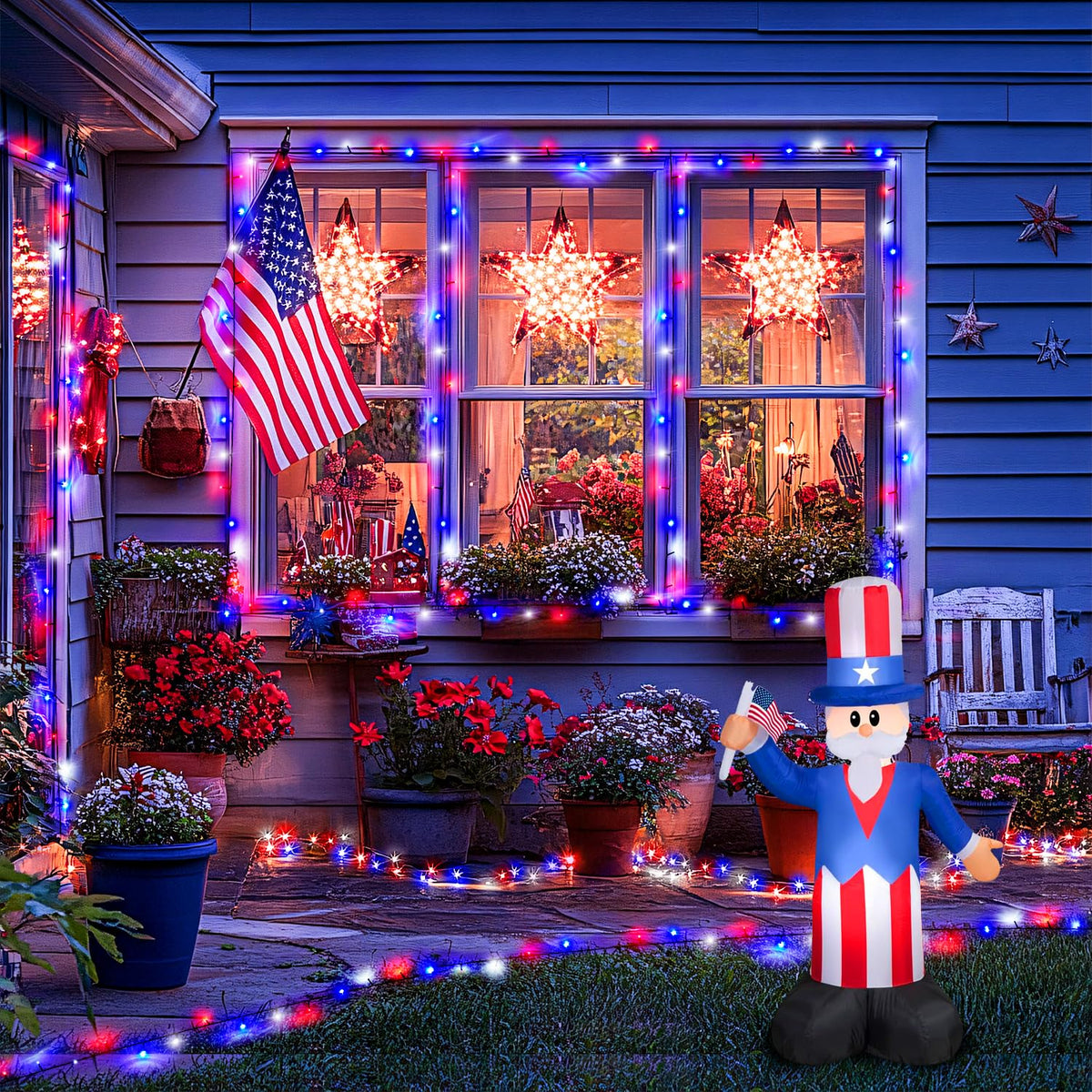 Long 75.5 ft solar string lights for tree wrapping and yard decor.