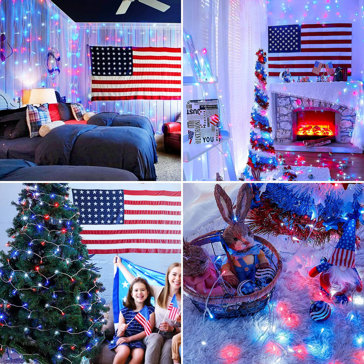 JMEXSUSS patriotic lighting enhances Independence Day gatherings.