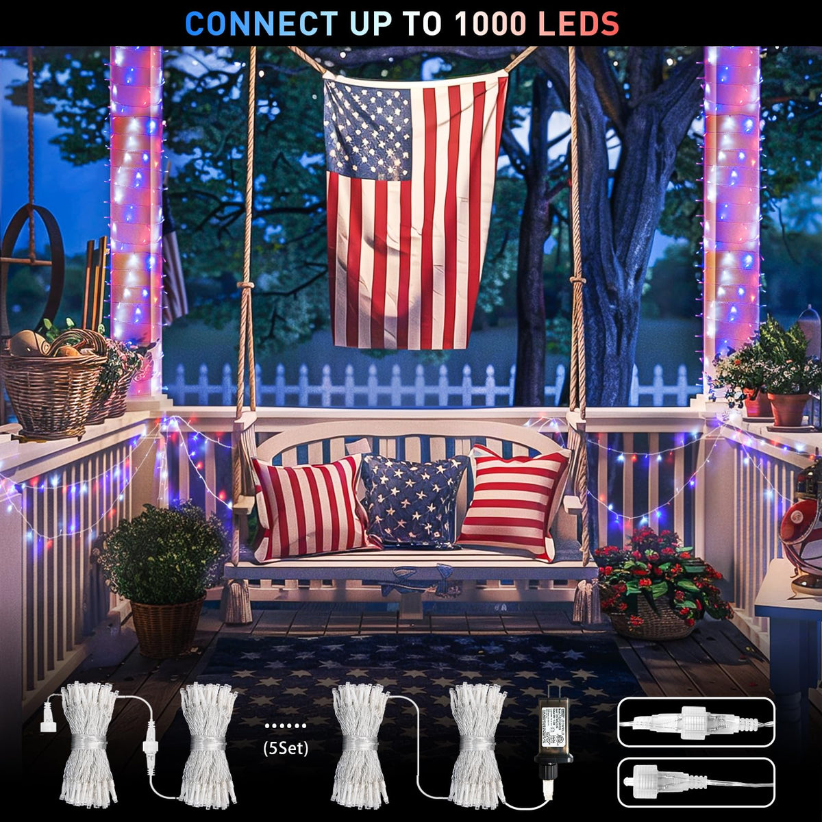 JMEXSUSS IP44 waterproof design for outdoor garden, porch, and balcony setups.