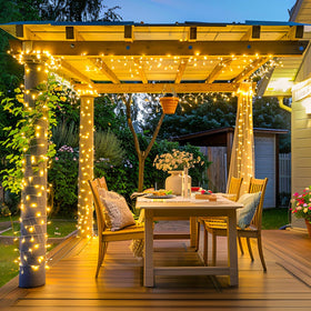 JMEXSUSS living room glow enhances sofa and plant décor with soft light.