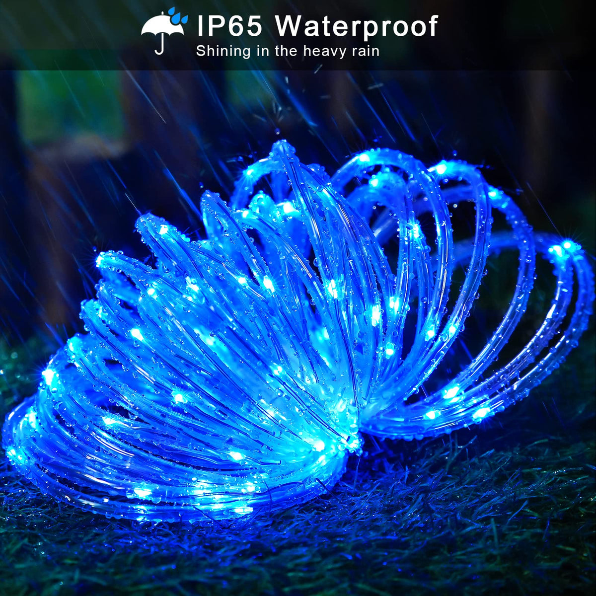 JMEXSUSS outdoor fairy rope light around trampoline and yard decor