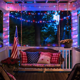 JMEXSUSS outdoor solar string lights with 8 modes and memory function.