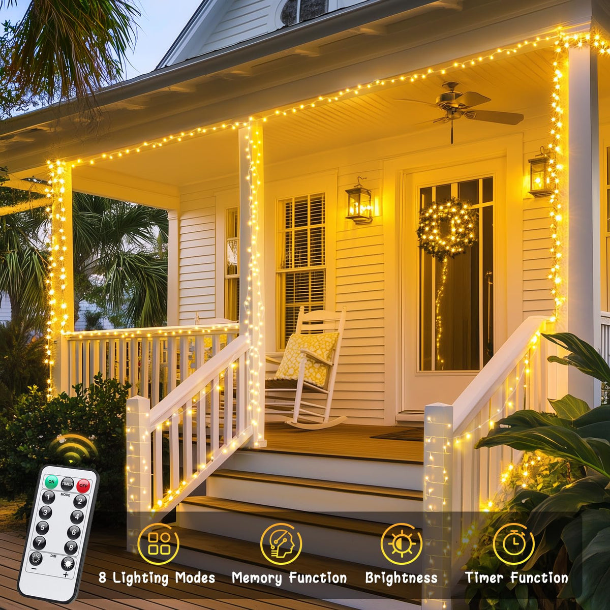 JMEXSUSS remote control with eight modes for easy mood lighting