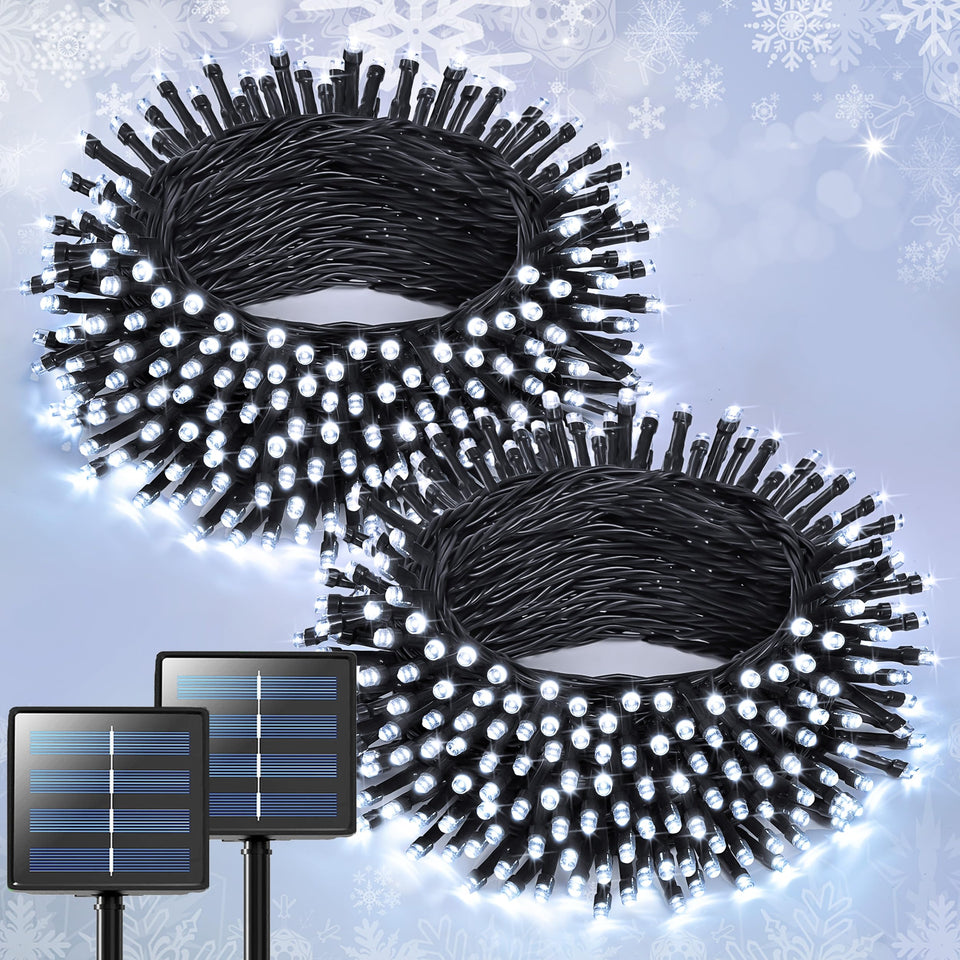 JMEXSUSS solar panel with outdoor string lights for efficient charging.